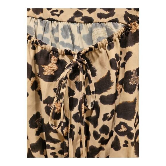 WAYWARD FANCIES by ESHAKTI Leopard Ruffle Peasant Top - Size 4X (28W) - Picture 3 of 7